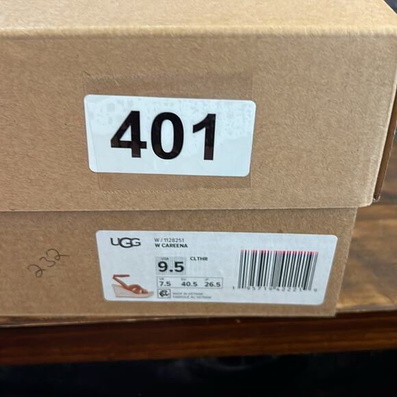 UGG Careena  Leather Ankle-Strap Espadrille Platform Wedge Sandals NEW Size 9.5 - Picture 8 of 8